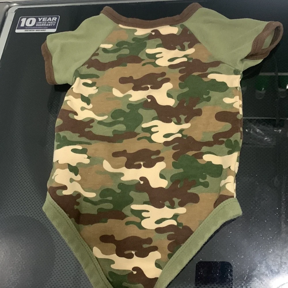 Boys camo plane onesie